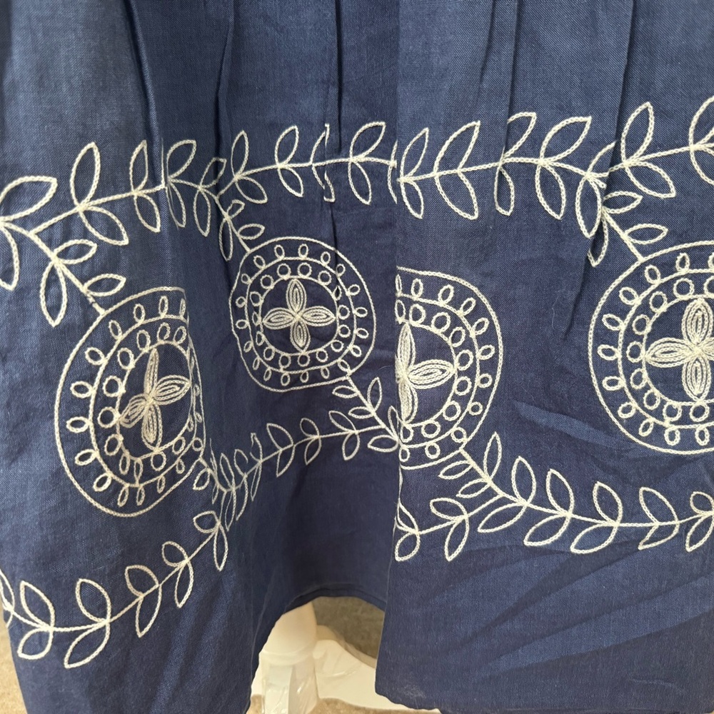 Mud Pie NWT Blue Radford Embroidered Midi Dress-M - Picture 12 of 12